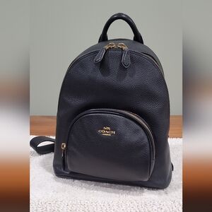 Coach Court Black Pebbled Leather Backpack Size Medium
